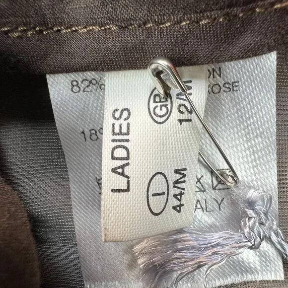 Fabiana Filippi Crushed Velvet Trouser Silk Blend Champagne Quiet Luxury Sz 44 - Picture 6 of 13